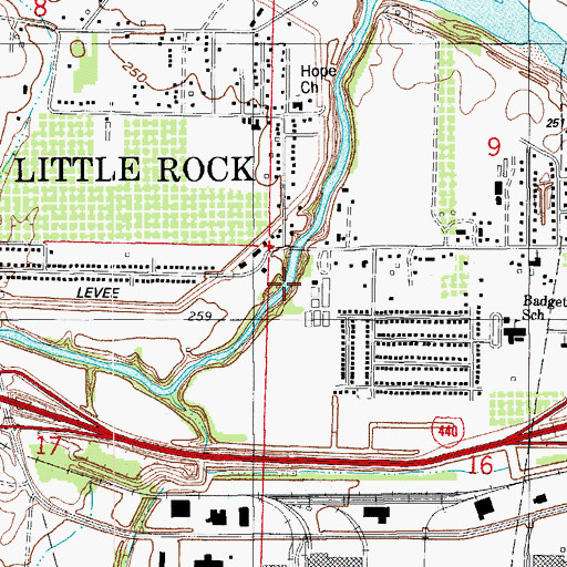 Topographic Map of Fourche Dam (historical), AR