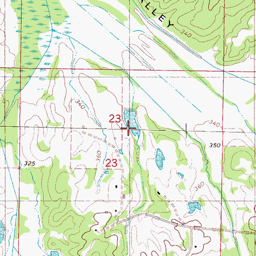 Topographic Map of Waller Pond Dam, MS