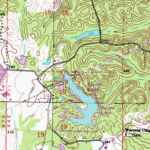 Topographic Map of Bud Isaiah Lake Dam, MS
