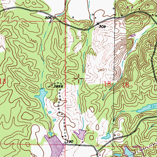 Topographic Map of Franklin Nichols Pond Dam, MS