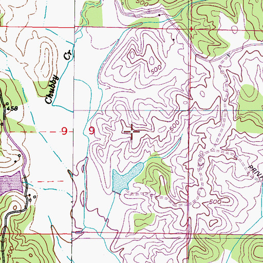 Topographic Map of Weatherford Lake Dam, MS