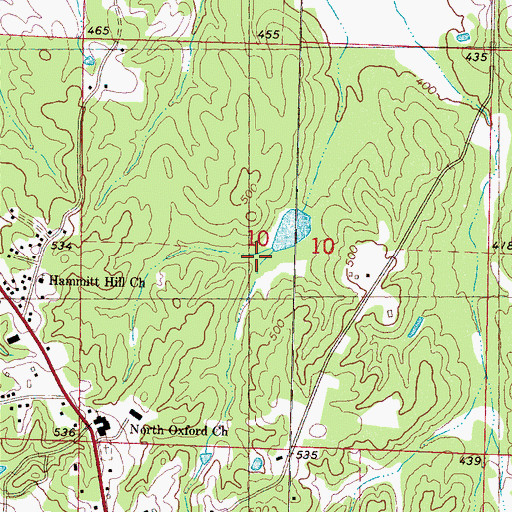 Topographic Map of Paine Pond Dam, MS