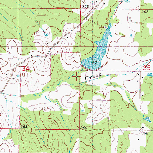 Topographic Map of Martintown Recreational Lake Dam, MS