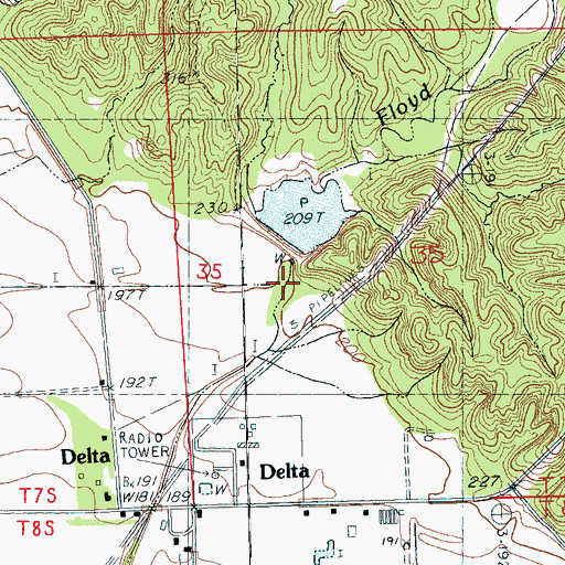 Topographic Map of Indian Creek Watershed Y-9a-4 Dam, MS