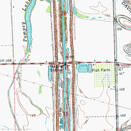 Topographic Map of Harvey Howze Pond Dam, MS