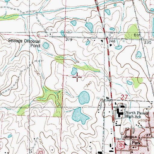 Topographic Map of Sardis Lagoon Dam, MS