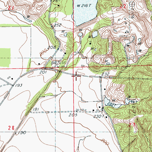 Topographic Map of Indian Creek Watershed Y-9a-14 Dam, MS