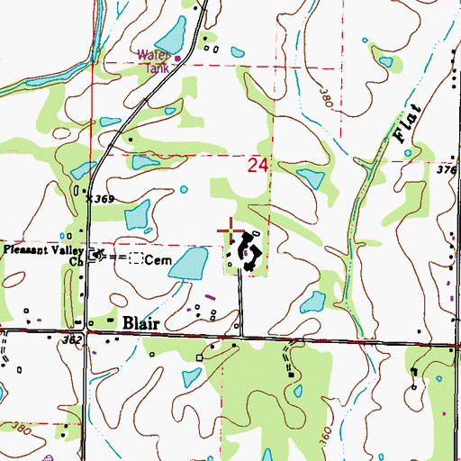 Topographic Map of Everett Swan Lake, MS
