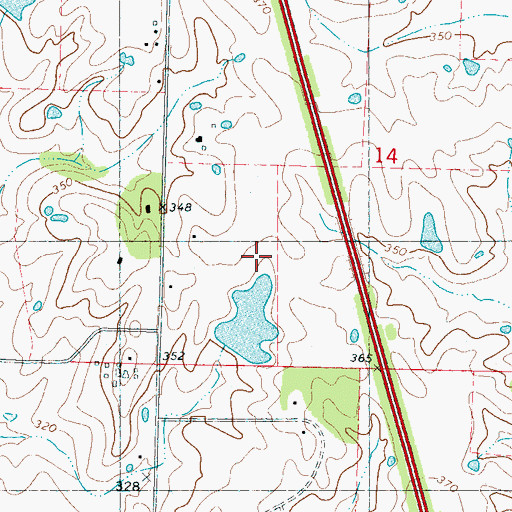 Topographic Map of J Q West Pond Dam, MS