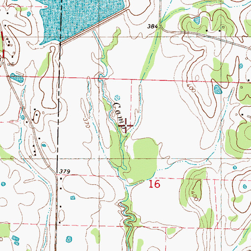Topographic Map of Town Creek Structure 22 Dam, MS