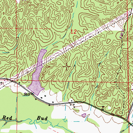 Topographic Map of Wadell Lake Dam, MS