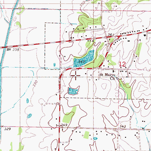 Topographic Map of Billy Ferrell Pond Dam, MS