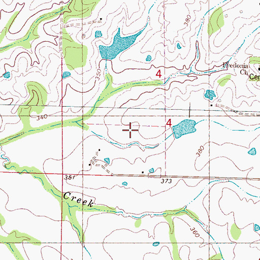Topographic Map of J P Phillips Junior Pond Dam, MS