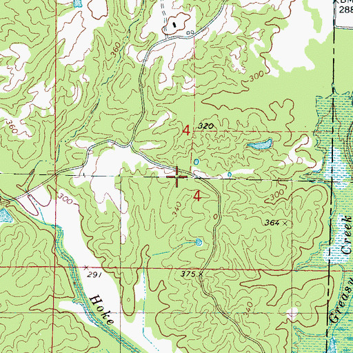 Topographic Map of Greasy Creek Watershed LT-1a-1 Dam, MS