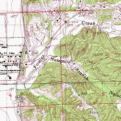 Topographic Map of Indian Creek Watershed Y-9a-7 Dam, MS