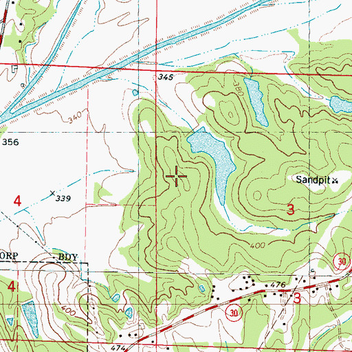 Topographic Map of Roger Elder Pond Dam, MS