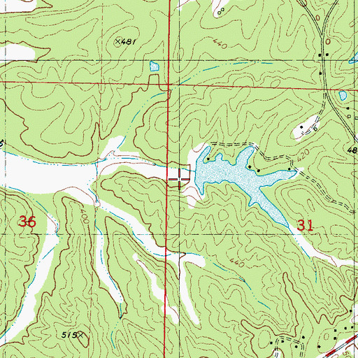 Topographic Map of Tate Lake Dam, MS