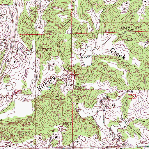 Topographic Map of Indian Creek Watershed Y-9a-17 Dam, MS