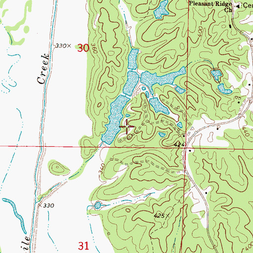 Topographic Map of Barnett Lake Dam, MS