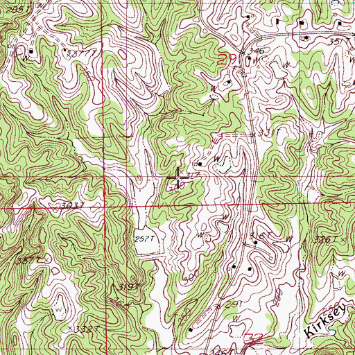 Topographic Map of Indian Creek Watershed Y-19a-20 Dam, MS