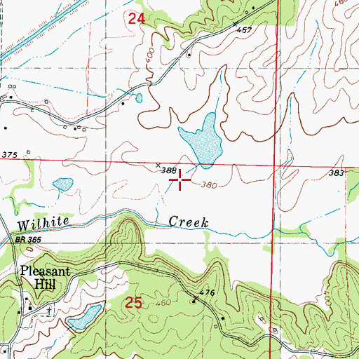 Topographic Map of Utley Lake Dam, MS