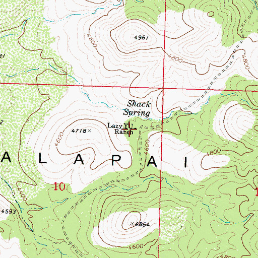 Topographic Map of Lady Y U Ranch, AZ