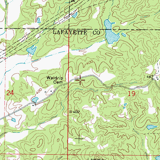 Topographic Map of Greasy Creek Watershed LT-1a-13 Dam, MS