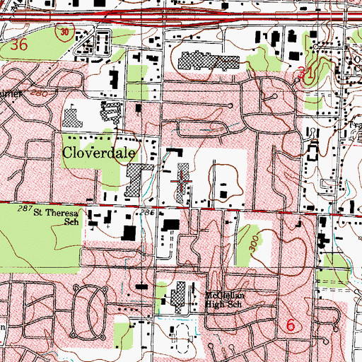 Topographic Map of Geyer South Shopping Center, AR