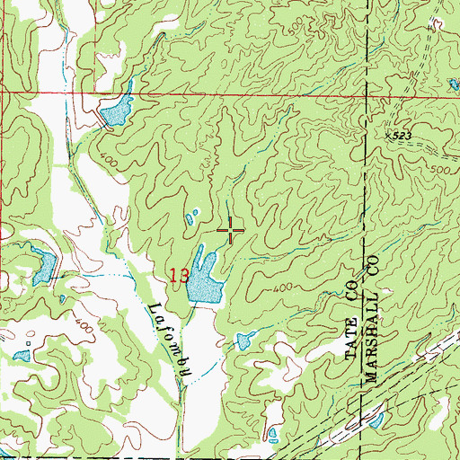 Topographic Map of Greasy Creek Watershed LT-1a-15 Dam, MS