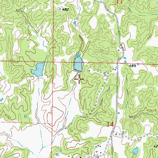 Topographic Map of Greasy Creek Watershed LT-1a-9 Dam, MS