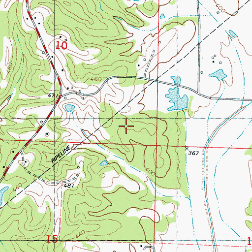 Topographic Map of Roy Jordan Lake Dam, MS