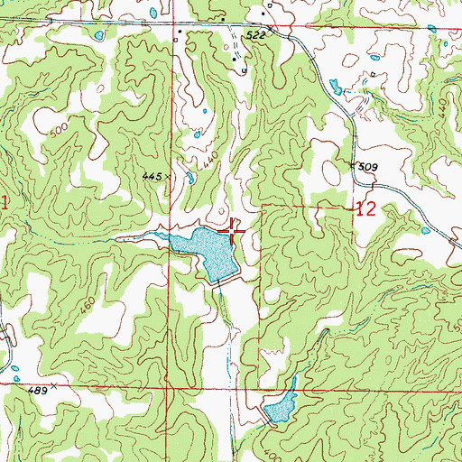 Topographic Map of Greasy Creek Watershed LT-1a-16 Dam, MS