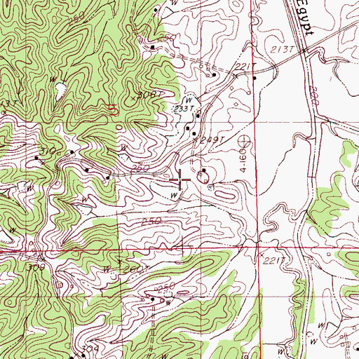 Topographic Map of Harold Meek Pond Dam, MS