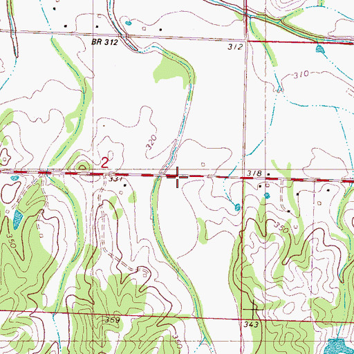 Topographic Map of Hickahala Creek Watershed C-34-9 Dam, MS
