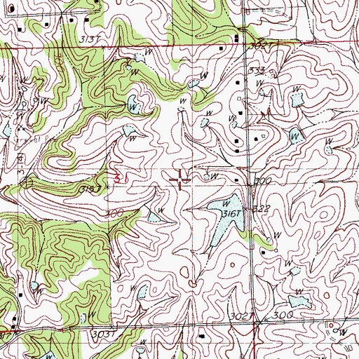 Topographic Map of Bill Gullege Pond Dam, MS