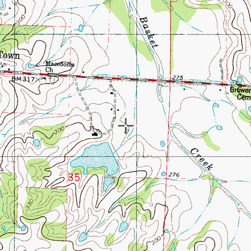 Topographic Map of Paul Baddour Pond Dam, MS