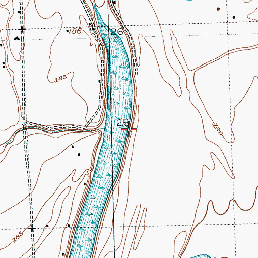 Topographic Map of Paul Battles Catfish Ponds Dam, MS