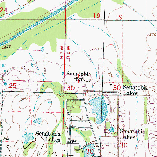 Topographic Map of Senatobia Lakes Incorporated Pond Dam, MS