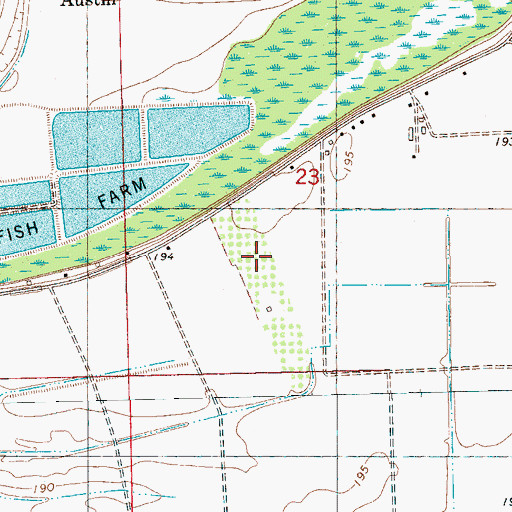 Topographic Map of S W Seabrook Catfish Ponds Dam, MS