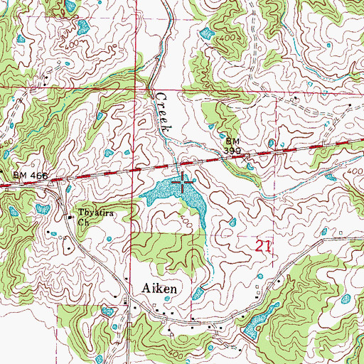 Topographic Map of Hickahala Creek Watershed Y-6-3 Dam, MS
