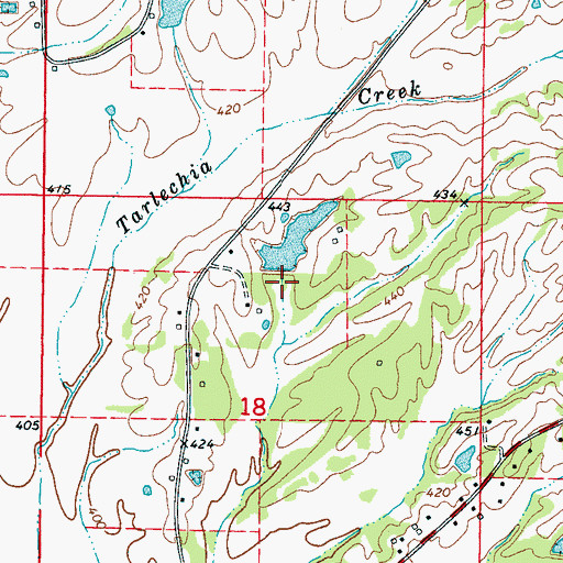 Topographic Map of Cartwright Pond Dam, MS