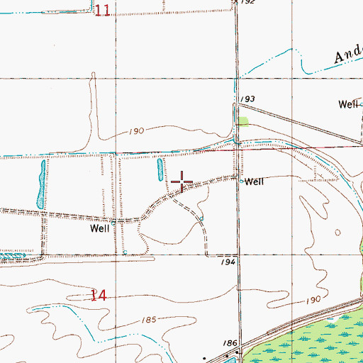 Topographic Map of C J Perry Catfish Ponds Dam, MS
