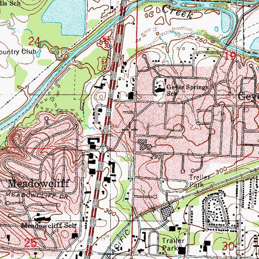 Topographic Map of Geyer Springs United Methodist Church, AR