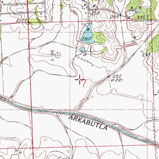 Topographic Map of W P Veazey Junior Pond Dam, MS