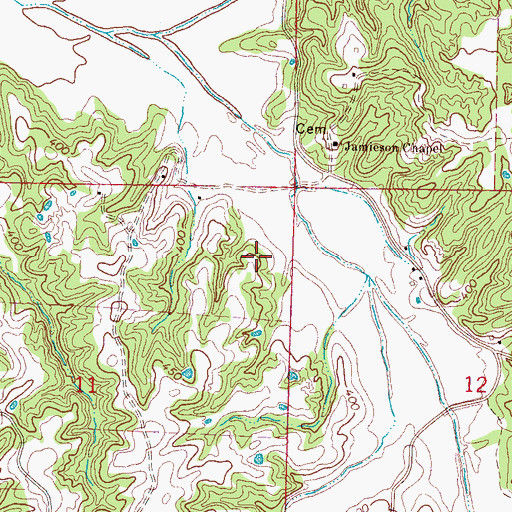 Topographic Map of Pigeon Roost Watershed Y-5-122 Dam, MS