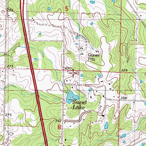 Topographic Map of David E Jones Pond Dam, MS