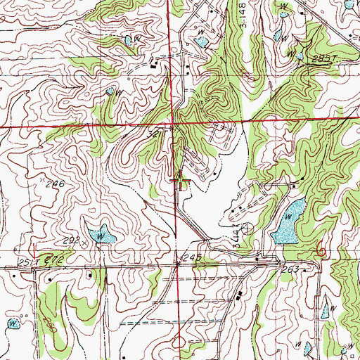 Topographic Map of Hidden Valley Incorporated Lake Dam, MS