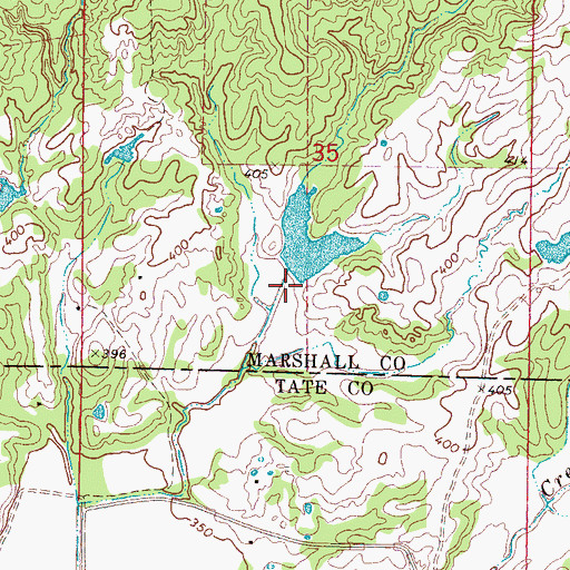 Topographic Map of Bowen Lake Dam, MS