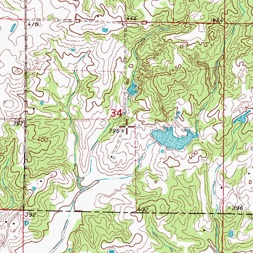 Topographic Map of Callis Lake Dam, MS