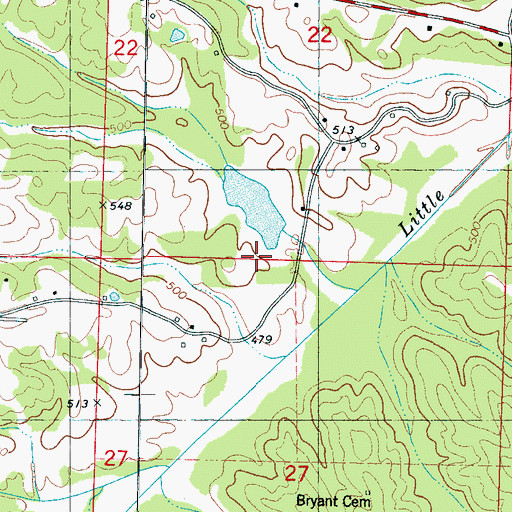 Topographic Map of West Hatchie Structure 29 Dam, MS